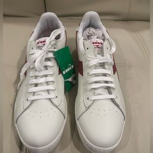Diadora maroon and white sneakers. New in box size 13.5